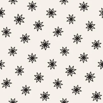 Vector seamless freehand pattern. Abstract background with floral brush str.. Stockillustratie