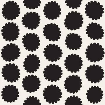 Vector seamless freehand pattern. Abstract background with floral brush str.. Stock Illustration