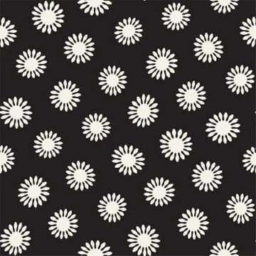 Vector seamless freehand pattern. Abstract background with floral brush str.. Stock Illustration