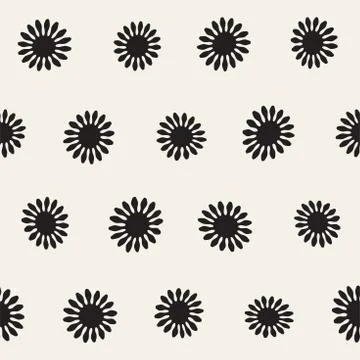 Vector seamless freehand pattern. Abstract background with floral brush str.. Stock Illustration