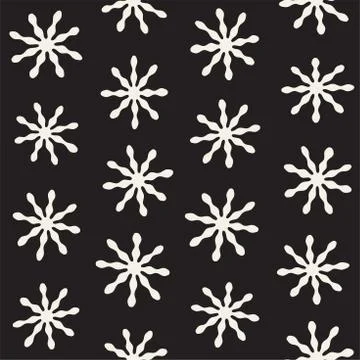 Vector seamless freehand pattern. Abstract background with floral brush str.. Stock Illustration