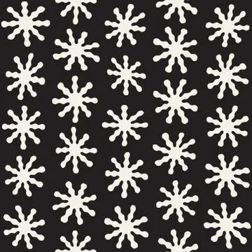 Vector seamless freehand pattern. Abstract background with floral brush str.. Stock Illustration