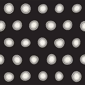 Vector seamless freehand pattern. Abstract background with floral brush str.. Stock Illustration