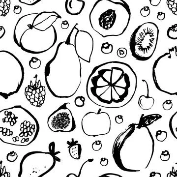 Vector seamless fruit background. abstract food seamless pattern. Stock Illustration