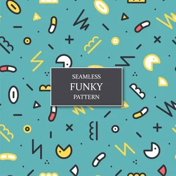 Vector seamless funky pattern. Abstract trendy background. Retro fashion style Иллюстрация