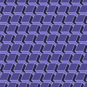 Vector seamless geometric 3d cubes pattern. Futuristic digital technology r.. Stock Illustration