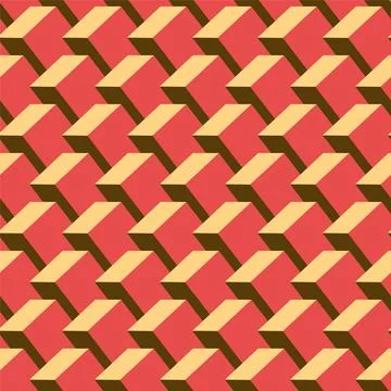 Vector seamless geometric 3d pattern. Modern cubes repeatable background. Retro Иллюстрация