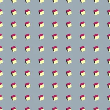 Vector seamless geometric art isometric creative pattern. Cubes repeatable color イラスト素材