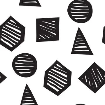 Vector seamless geometric doodle pattern Stock Illustration