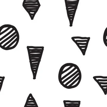 Vector seamless geometric doodle pattern Illustrazione stock