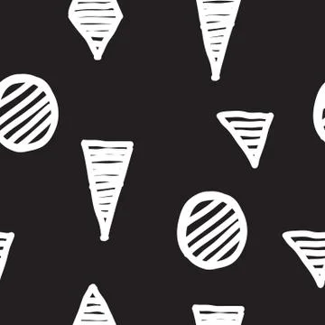 Vector seamless geometric doodle pattern Stock Illustration