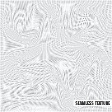 Vector seamless geometric dotted wavy curve pattern. White and gray abstract Illustrazione stock