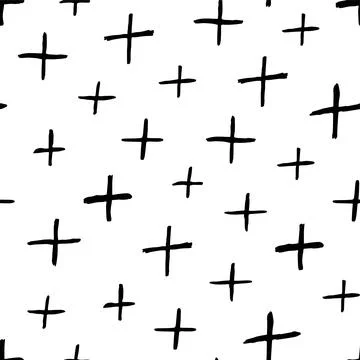 Vector seamless geometric drawing pattern - doodle style. Simple black and white Stock Illustration