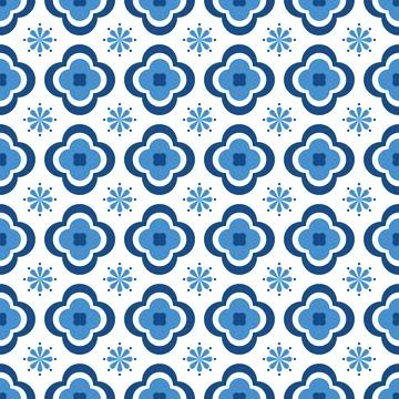 Vector seamless geometric elegant pattern - blue and white tile texture Иллюстрация