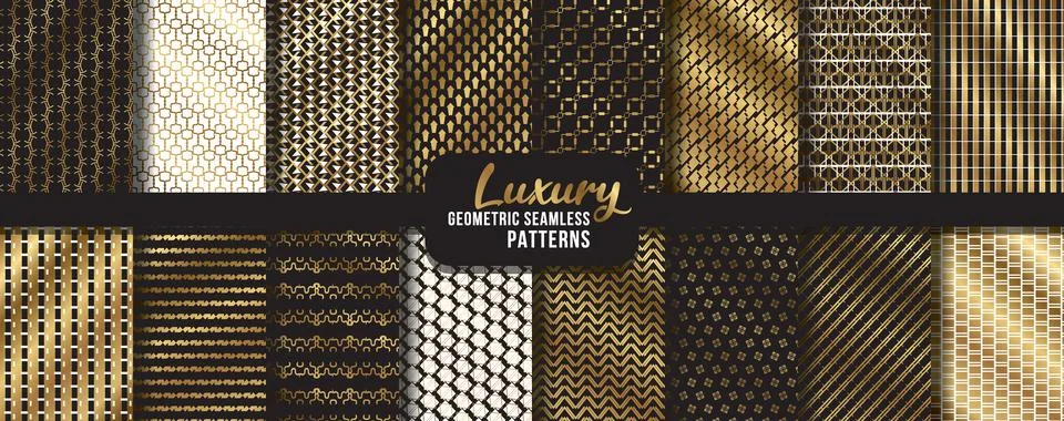 Vector seamless geometric golden pattern background, luxury collection. Abstr イラスト素材