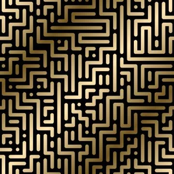 Vector seamless geometric luxury pattern - rich background, gold gradient Stock Illustration