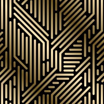 Vector seamless geometric luxury pattern - techno style. Creative digital Stock Illustration