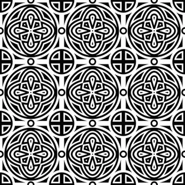 Vector seamless geometric monichrome pattern Illustrazione stock