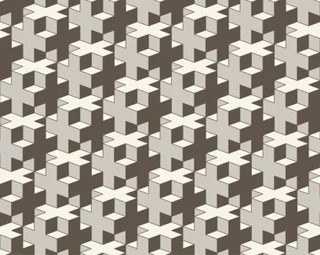 Vector seamless geometric pattern. 3D cross tiling Abstract Background Stock Illustration