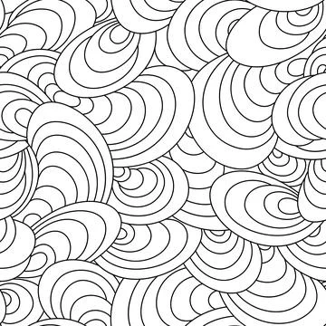 Vector seamless geometric pattern of arches and circles drawn with thin lines in Illustrazione stock