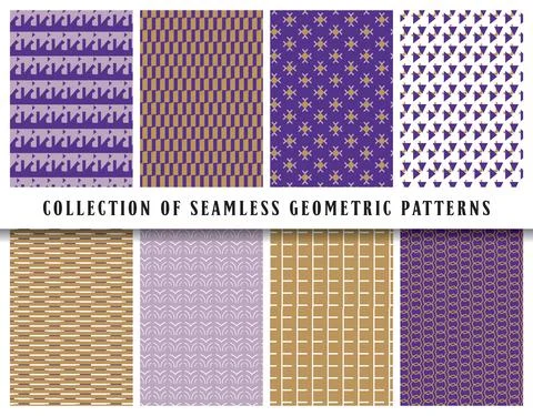 Vector seamless geometric pattern background, collection. Colored abstract en Illustrazione stock