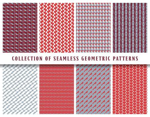 Vector seamless geometric pattern background, collection. Colored abstract en Illustrazione stock