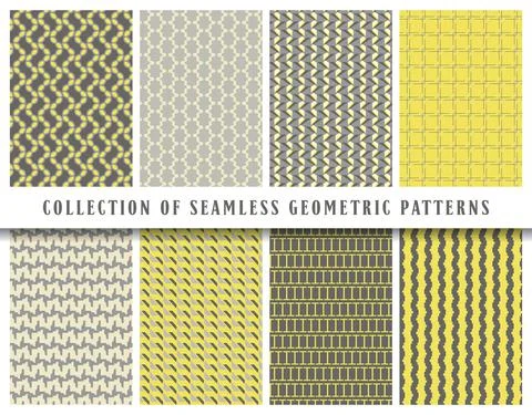 Vector seamless geometric pattern background, collection. Colored abstract en Illustrazione stock