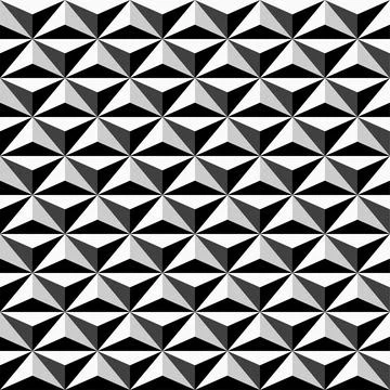 Vector seamless geometric pattern. Black and white mosaic repeatable background Illustrazione stock