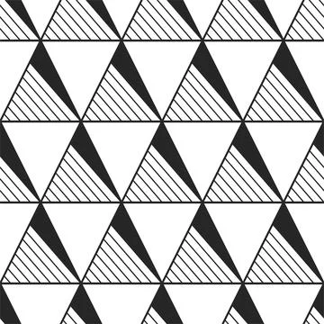 Vector seamless geometric pattern - black and white design. Endless art deco Illustrazione stock