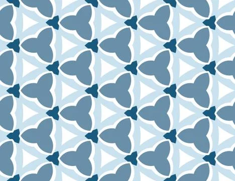 Vector seamless geometric pattern. In blue color tones and white. イラスト素材