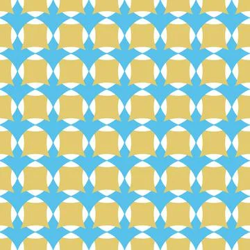 Vector seamless geometric pattern. Blue and ochre elements Stock Illustration