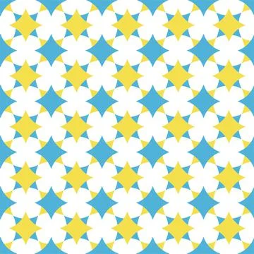 Vector seamless geometric pattern. Blue and yellow elements Stock Illustration