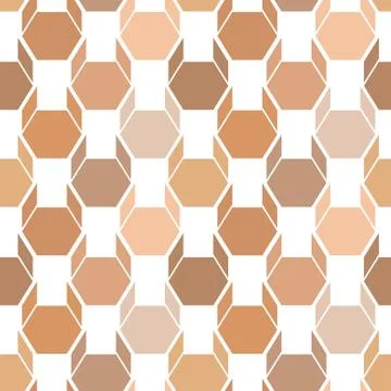 Vector seamless geometric pattern. Browm origami dog. Stock Illustration