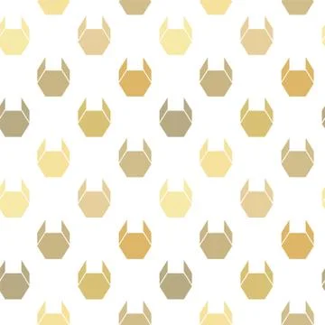 Vector seamless geometric pattern. Browm origami dog. Stock Illustration