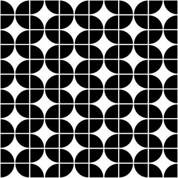 Vector seamless geometric pattern of circles shapes grid. Stock Illustration