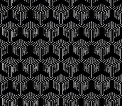 Vector seamless geometric pattern. Classic Chinese ancient fully editable Stock Illustration