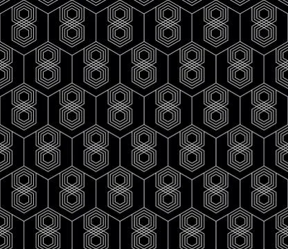 Vector seamless geometric pattern. Classic Chinese ancient fully editable Illustrazione stock