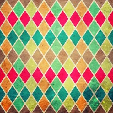 Vector seamless geometric pattern with colorful rombs Stock Illustration