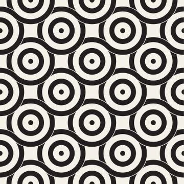 Vector seamless geometric pattern composed with circles and lines. Modern s.. Stock Illustration