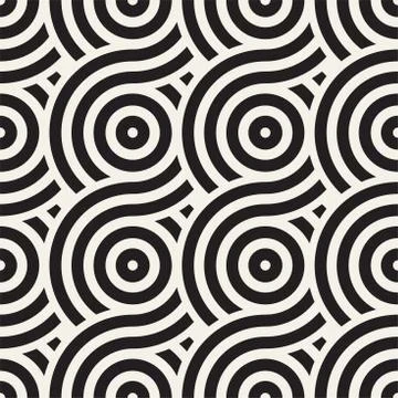 Vector seamless geometric pattern composed with circles and lines. Modern s.. イラスト素材
