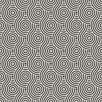 Vector seamless geometric pattern composed with circles and lines. Modern s.. Stock Illustration