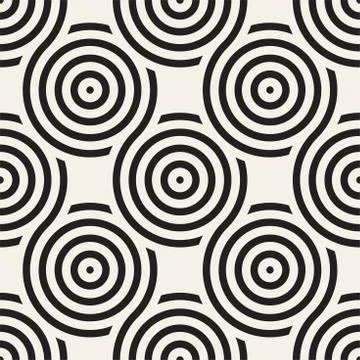 Vector seamless geometric pattern composed with circles and lines. Modern s.. Stock Illustration