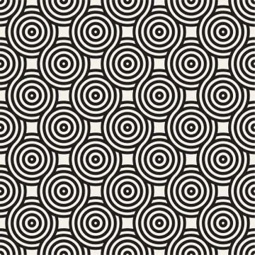 Vector seamless geometric pattern composed with circles and lines. Modern s.. Stock Illustration