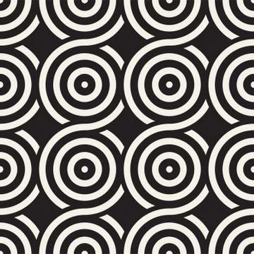 Vector seamless geometric pattern composed with circles and lines. Modern s.. Stock Illustration