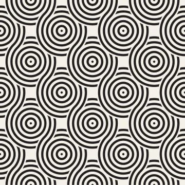 Vector seamless geometric pattern composed with circles and lines. Modern s.. Stock Illustration