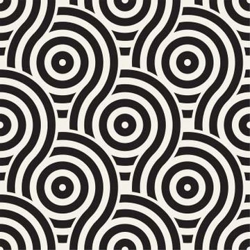 Vector seamless geometric pattern composed with circles and lines. Modern s.. 스톡 일러스트