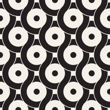 Vector seamless geometric pattern composed with circles and lines. Modern s.. Stock Illustration