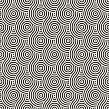 Vector seamless geometric pattern composed with circles and lines. Modern sty Illustrazione stock