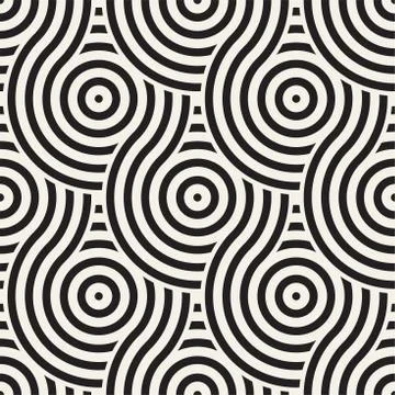 Vector seamless geometric pattern composed with circles and lines. Modern sty Stock Illustration
