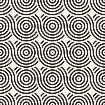 Vector seamless geometric pattern composed with circles and lines. Modern sty 스톡 일러스트